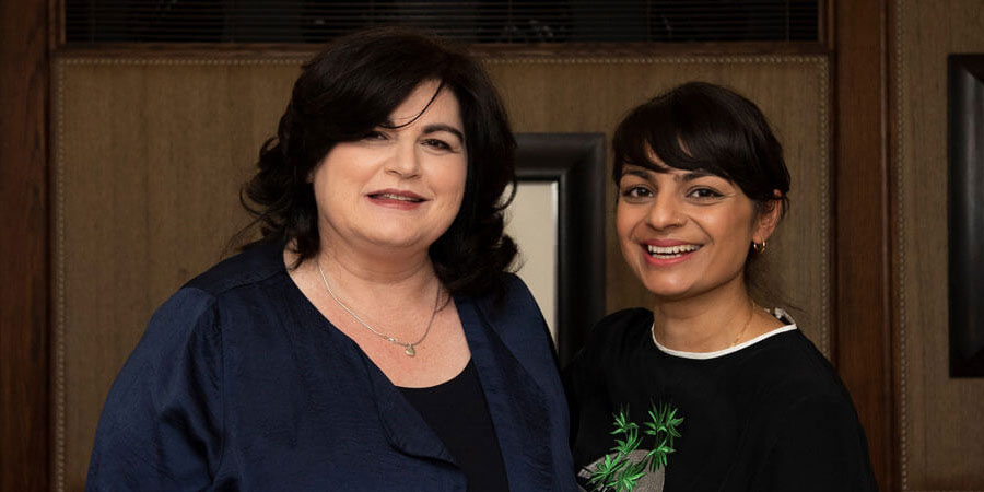 Diana Henry and Meera Sodha at the André Simon Food and Drink book awards for 2018