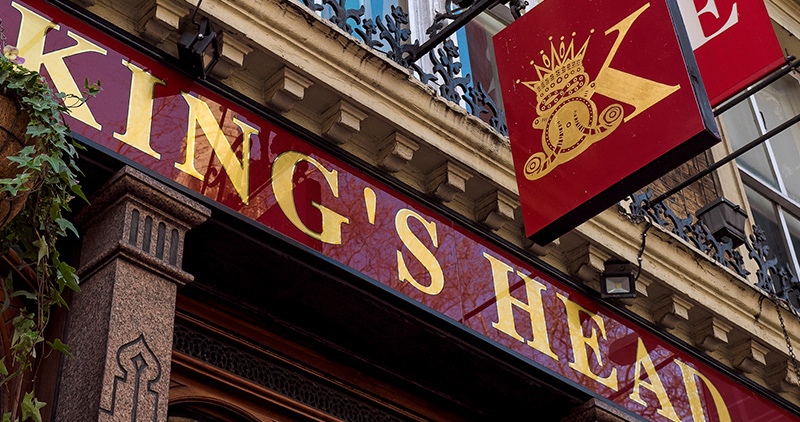 Sign outside the King’s Head Theatre, Islington, London