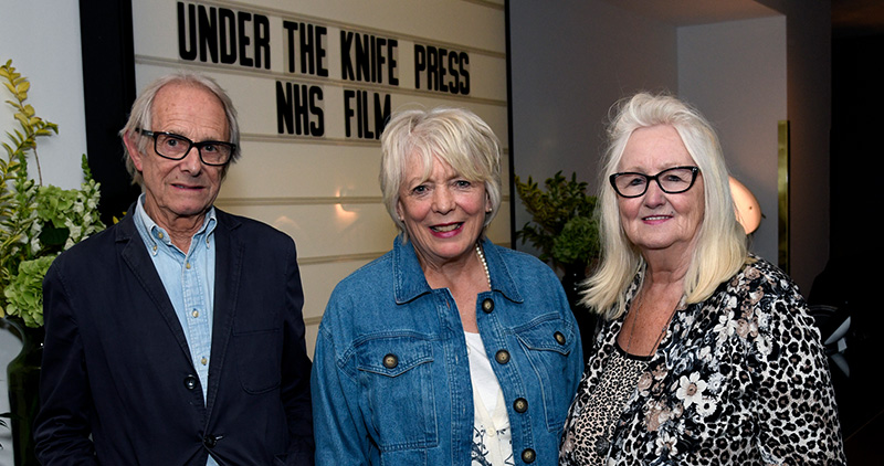 Ken Loach (filmmaker), Allison Steadman (actor) and Aneira Thomas (the first baby to be born in the NHS) at the premiere of feature-length documentary Under The Knife.